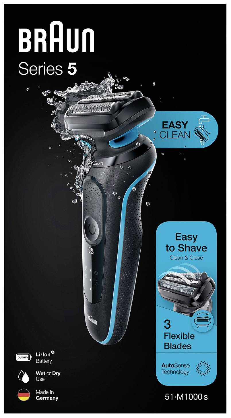 Braun 51-M1000s 51-M1000s Folienrasierer Schwarz/Blau 4